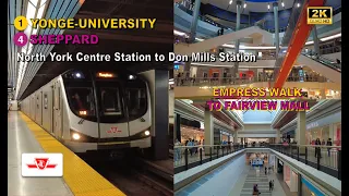 TTC POV Walk: North York Centre Station to Don Mills Station Via Sheppard-Yonge Station