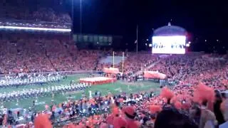 Clemson Tigers entrance ... Rub the Rock run down The Hill.