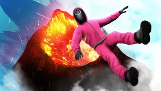 GTA 5 SQUID GAME Guard • Epic Jumps into Volcano! (Euphoria Ragdolls)