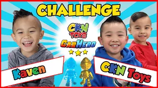 CKN Toys CAR HERO Gameplay Challenge ! Vs Kaven Adventures ! Our First COLLAB!!