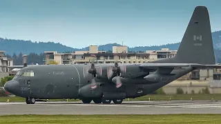 Rare 34 Year-Old Hercules! | RCAF CC-130H Startup & Takeoff From YYJ