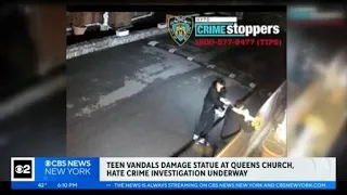 NYPD: Teen vandals damage statue at Queens church