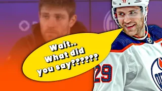 Leon Draisaitl gets into it with a reporter 😬 #shorts