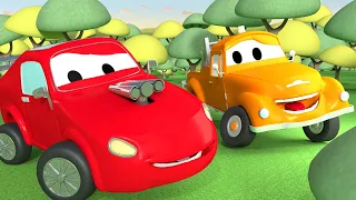 Tom, o caminhão de reboque - . Jerry o Carro de Corrida Vermelho - Videos de carros para crianças