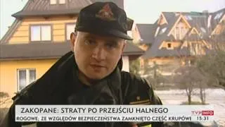 Halny sieje spustoszenie w Zakopanem (TVP Info, 25.12.2013)