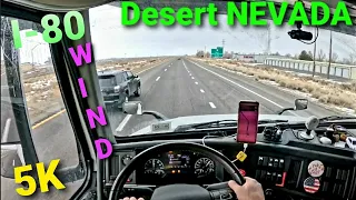 POV TRUCK DRIVING USA 5K STRONG WIND DESERT NV I-80 #truck
