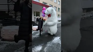 Поздравление белого большого медведя  с днем рождения для племяницы