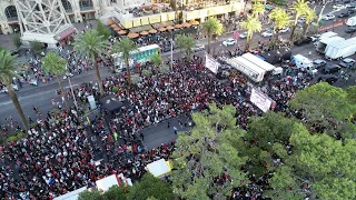 Las Vegas Aces fans celebrate history on the Las Vegas Strip