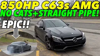 850hp Mercedes C63s AMG 4.0L Bi-Turbo V8 w/ STRAIGHT PIPES!