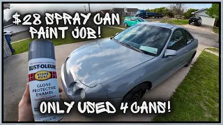 $28 CHEAPEST RATTLE CAN PAINT JOB! IT ONLY TOOK 4 CANS!!