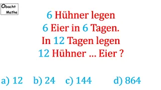 👀 Mathe Basics #26 👀 Logikaufgabe: Hühner und Eier | Hast DU Mathe wirklich verstanden | ObachtMathe