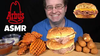 ASMR ROAST BEEF SANDWICH & WAFFLE FRIES MUKBANG (No Talking) EATING SOUNDS