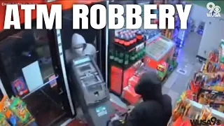 VIDEO: Thieves steal ATM in gas station