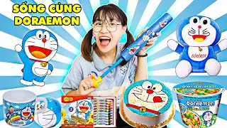 Thử Thách Chỉ Ăn Đồ Ăn Doraemon Và Troll Anh Gấu Đỏ Của Hà Sam