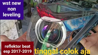 cara pasang proji biled wst new di reflektor beat esp 2017-2019 non leveling LEED  HID MOTOR