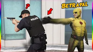 REVERSE FLASH BETRAYS COPS IN ROBBERY (GTA 5 SUPERHERO ROLEPLAY)