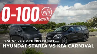 2022 Hyundai Staria vs Kia Carnival: 0-100km/h & engine sound