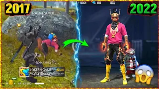 FREE FIRE PLAYERS 2017 VS 2022⚡⚡- @LOKESHGAMER OLD vs NEW | Garena Free fire [PART 50]