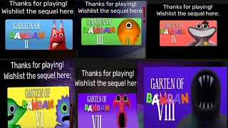 Garten of Banban 1,2,3,4,6,7 - Ending Screen Comparison!