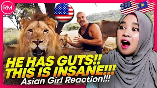 ASIAN GIRL REACT TO A MAN LIVING WITH LIONS?! - DEAN SCHNEIDER - THIS IS INSANE!!