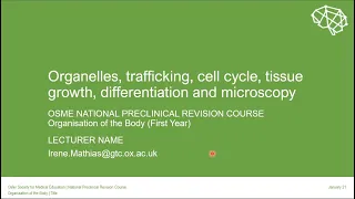 Organelles, Trafficking, Cell Cycle, Cell Growth, Differentiation and Microscopy