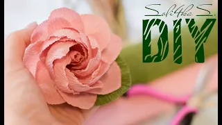 DIY soli4ka_s Красива троянда з гофропаперу/ красивая роза с гофробумаги/ crepe paper rose