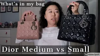 Lady Dior Medium vs  ABC Dior Small | What's in my bags