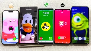 JusTalk, FacetoCall, Threema + Incoming Call iPhone 14Pr + S24Ul + Sony 10V + Moto 30N + Xiaomi 14Ul