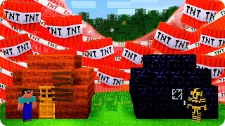 CASA DE CACA NOOB Y CASA DE OBSIDIANA PRO VS TSUNAMI DE TNT EN MINECRAFT 😱