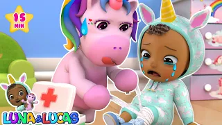 Boo Boo Song | Baby Got Hurt Song | Nursery Rhymes for Kids | Luna & Lucas 🌈 🦄