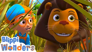 Blippi Learns about Lions - Blippi Wonders | Kids Cartoons | Party Playtime!