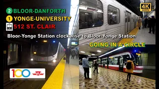 TTC POV Walk: Bloor-Yonge Station clockwise to Bloor-Yonge Station Via St. Clair West Stn【4K 60FPS】