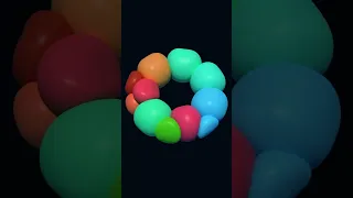 3D Colourful Inflation Objects Blender Animation Using Geometry Nodes