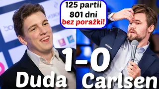 SZACHY 235# Jan Krzysztof Duda 1-0 Magnus Carlsen, Norway Chess Open 2020, obrona Caro-Kann