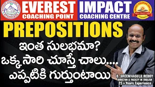 #PREPOSITION for #SSC #CGL/CHSL NRA CET 2021 & AP-TS SI/PC | Online Class by Sreenivasulu Reddy Sir