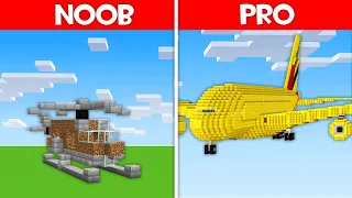 Minecraft Battle: AIRCRAFT HOUSE BUILD CHALLENGE - NOOB vs PRO vs HACKER vs GOD in Minecraft!