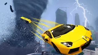 INSANE TORNADO VS CARS - TORNADO DESTROYS LOS SANTOS - GTA 5 END OF LOS SANTOS APOCALYPSE MOD