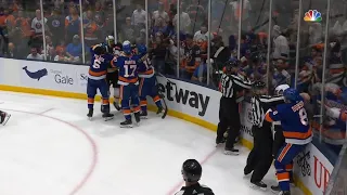 Mat Barzal High Sticking Penalty, Matt Martin Drops The Gloves With Jarred Tinordi