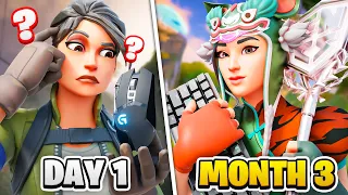 3 MONTH Fortnite Keyboard and Mouse Progression! (Controller to KBM) + Handcam