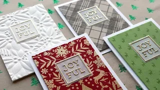 Holiday Card Series 2019 - Day 1 - Four Easy & Simple Cards!