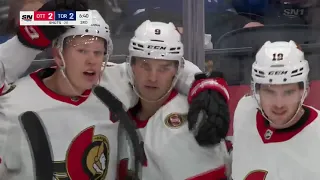 Senators take the lead with 2 goals in 20 seconds