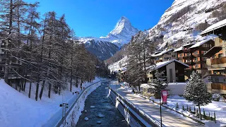 ZERMATT Switzerland Walking Tour • 4K 60fps Video • Travel vlog