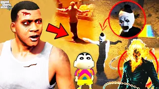 Franklin Found GHOST RIDER To Kill SERBIAN DANCING LADY in GTA 5 | SHINCHAN and CHOP