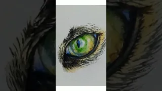 Cat Eye Painting in Watercolor #Shorts