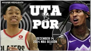 Utah Jazz vs Portland Trail Blazers Full Game Highlights | Dec 14 | 2024 NBA Season