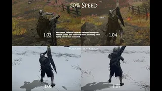 Elden Ring Colossal Sword Speed 1.03 vs 1.04 vs 1.06 vs 1.07 Comparison