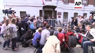 Demonstrations in support of jailed Pussy Riot punk band, lawyer, Kasparov, relatives