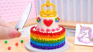 🦄 Magical Miniature Rainbow UNICORN Cake Decorating | 1000+ Awesome Tiny Rainbow Cake Recipe