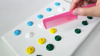 The easiest way to paint Grass with a Comb / Acrylic Painting for Beginners