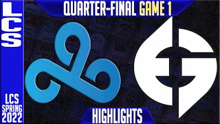 C9 vs EG Highlights Game 1 | Quarter-final LCS Playoffs Spring 2022 | Cloud9 vs Evil Geniuses G1